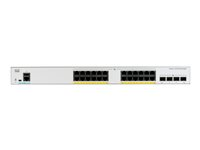 Cisco Catalyst 1000-24P-4X-L - Switch - Administrerad - 13 x 10/100/1000 (PoE+) + 11 x 10/100/1000 + 4 x 10 Gigabit SFP+ (upplänk) - rackmonterbar - PoE+ (195 W) C1000-24P-4X-L