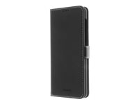 Insmat Flip Case - Vikbart fodral för mobiltelefon - genuint läder, termoplastisk polyuretan (TPU) - svart - för Samsung Galaxy A52 650-2945