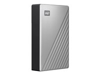 WD My Passport Ultra WDBFTM0040BSL - Hårddisk - krypterat - 4 TB - extern (portabel) - USB 3.0 (USB-C kontakt) - 256 bitars AES - silver WDBFTM0040BSL-WESN