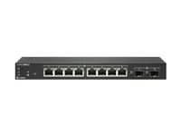 SonicWall Switch SWS12-8POE - Switch - Administrerad - 8 x 10/100/1000 (PoE) + 2 x Gigabit SFP - skrivbordsmodell - PoE (55 W) - med 3 års 247-support 02-SSC-8368