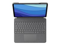 Logitech Combo Touch - Tangentbord och foliefodral - med pekdyna - bakgrundsbelyst - Apple Smart connector - QWERTY - USA, internationellt - oxford-grå - för Apple 12.9-inch iPad Pro (5:e generation) 920-010257