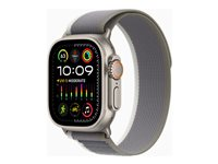 Apple Watch Ultra 2 - 49 mm - titan - smart klocka med Trail Loop - nylonväv - green/gray - bandstorlek: S/M - 64 GB - Wi-Fi, LTE, UWB, Bluetooth - 4G - 61.4 g MRF33KS/A
