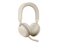 Jabra Evolve2 75 - Headset - på örat - Bluetooth - trådlös - aktiv brusradering - USB-A - ljudisolerande - beige - Certifierad för Microsoft-teams 27599-999-998
