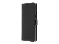 Insmat Flip Case - Vikbart fodral för mobiltelefon - genuint läder, polykarbonat - svart - för Motorola Moto G23 650-3142