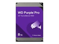 WD Purple Pro WD8002PURP - Hårddisk - 8 TB - övervakning, smart video - inbyggd - 3.5" - SATA 6Gb/s - 7200 rpm - buffert: 256 MB WD8002PURP