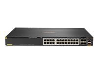 HPE Aruba 6300M - Switch - L3 - Administrerad - 24 x 1/2.5/5/10GBase-T + 4 x 1 Gb/10 Gb/25 Gb/50 Gb SFP56 (upplänk/stapling) - framsidan och sida till baksidan - rackmonterbar - PoE+ (1440 W) JL660A