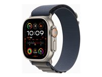 Apple Watch Ultra 2 - 49 mm - titan - smart klocka med Alpine Loop - textil - blå - bandstorlek: L - 64 GB - Wi-Fi, LTE, UWB, Bluetooth - 4G - 61.4 g MREQ3KS/A