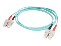 C2G SC-SC 10Gb 50/125 OM3 Duplex Multimode PVC Fiber Optic Cable (LSZH) - Nätverkskabel - SC-läge (multi-mode) (hane) till SC-läge (multi-mode) (hane) - 1 m - fiberoptisk - duplex - 50/125 mikron - OM3 - halogenfri - havsblå 85513