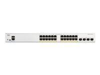 Cisco Catalyst 1300-24P-4G - Switch - L3 - Administrerad - 24 x 10/100/1000 (PoE+) + 4 x 10 Gigabit SFP+ - rackmonterbar - PoE+ (195 W) C1300-24P-4G