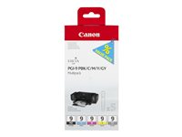 Canon PGI-9 PBK/C/M/Y/GY Multi-Pack - 5-pack - grå, gul, cyan, magenta, foto-svart - original - bläcktank - för PIXMA iX7000, MX7600, Pro9500, Pro9500 Mark II 1034B013