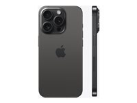Apple iPhone 15 Pro - 5G smartphone - dual-SIM / Internal Memory 128 GB - OLED-skärm - 6.1" - 2556 x 1179 pixlar (120 Hz) - 3 st. bakre kameror 48 MP, 12 MP, 12 MP - front camera 12 MP - svart titan MTUV3QN/A