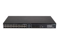 HPE FlexNetwork 5140 24G PoE+ 4SFP+ EI - Switch - L3 - smart - 24 x 10/100/1000 (PoE+) + 4 x kombo 10/100/1000Base-T (PoE+)/100/1000Base-X SFP + 4 x 10 Gigabit Ethernet / 1 Gigabit Ethernet SFP+ - rackmonterbar - PoE+ (370 W) JL827A#ABB
