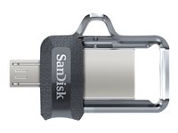 SanDisk Ultra Dual M3.0 - USB flash-enhet - 256 GB - USB 3.0 / micro USB SDDD3-256G-G46