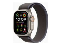 Apple Watch Ultra 2 - 49 mm - titan - smart klocka med Trail Loop - nylonväv - blue/black - bandstorlek: S/M - 64 GB - Wi-Fi, LTE, UWB, Bluetooth - 4G - 61.4 g MRF53KS/A