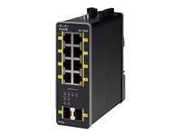 Cisco Industrial Ethernet 1000 Series - Switch - Administrerad - 8 x 10/100/1000 (PoE+) + 2 x 1000Base-X SFP (upplänk) - DIN-skenmonterbar - PoE+ - likström IE-1000-8P2S-LM