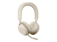 Jabra Evolve2 75 - Headset - på örat - Bluetooth - trådlös - aktiv brusradering - USB-C - ljudisolerande - beige - Optimerad för UC 27599-989-898
