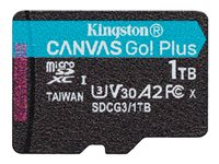 Kingston Canvas Go! Plus - Flash-minneskort - 1 TB - A2 / Video Class V30 / UHS-I U3 / Class10 - mikroSDXC UHS-I SDCG3/1TBSP