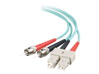 C2G SC-ST 10Gb 50/125 OM3 Duplex Multimode PVC Fiber Optic Cable (LSZH) - Nätverkskabel - ST-läge (multi-mode) (hane) till SC-läge (multi-mode) (hane) - 5 m - fiberoptisk - duplex - 50/125 mikron - OM3 - halogenfri - havsblå 85525
