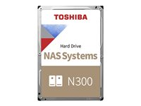 Toshiba N300 NAS - Hårddisk - 8 TB - inbyggd - 3.5" - SATA 6Gb/s - 7200 rpm - buffert: 256 MB HDWG480UZSVA
