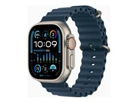 Apple Watch Ultra 2 - 49 mm - titan - smart klocka med Ocean-band - fluoroelastomer - blå - handledsstorlek: 130-200 mm - 64 GB - Wi-Fi, LTE, UWB, Bluetooth - 4G - 61.4 g MREG3KS/A