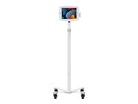 Compulocks iPad Mini 8.3" Space Enclosure Medical Rolling Cart Extended - Vagn - för surfplatta - låsbar - medicinsk - vit - skärmstorlek: 8.3" - monteringsgränssnitt: VESA - för Apple iPad mini (6:e generation) MCRSTDEXW830IPMSW
