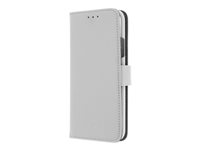 Insmat Exclusive Flip Case - Vikbart fodral för mobiltelefon - genuint läder, polyuretan, polykarbonat - vit 650-2617