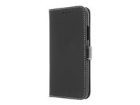Insmat Exclusive Flip Case - Vikbart fodral för mobiltelefon - genuint läder, polykarbonat - svart - för Apple iPhone 11 Pro 650-2802