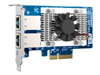 QNAP QXG-10G2T - Nätverksadapter - PCIe 3.0 x4 låg profil - 100M/1G/2.5G/5G/10 Gigabit Ethernet x 2 - för QNAP QGD-1600 QXG-10G2T