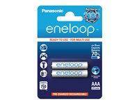 Panasonic Eneloop HR-4UTGB - Batteri 2 x AAA - NiMH - (uppladdningsbara) - 750 mAh 184-1025