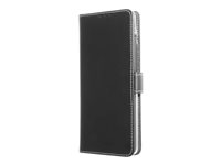 Insmat Flip Case - Vikbart fodral för mobiltelefon - genuint läder, papper, kartong, polykarbonat, aluminiumfolie - svart - för Samsung Galaxy A51 5G 650-2869