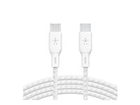 Belkin BoostCharge - USB-kabel - 24 pin USB-C (hane) till 24 pin USB-C (hane) - 2 m - vit CAB014BT2MWH