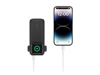 Belkin BoostCharge Pro - Trådlös powerbank - 10000 mAh - 20 Watt - PD 3.0, Fast Charge (magnetisk, 24 pin USB-C) - på kabel: USB-C - svart BPD005BTBK