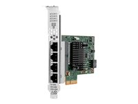 HPE I350-T4 - Nätverksadapter - PCIe 2.0 x4 - Gigabit Ethernet x 4 - för ProLiant DL20 Gen10, DL325 Gen10, DL360 Gen10, DL380 Gen10, ML30 Gen10, XL220n Gen10 P21106-B21