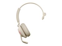 Jabra Evolve2 65 UC Mono - Headset - på örat - konvertibel - Bluetooth - trådlös - USB-C - ljudisolerande - beige 26599-889-898