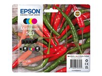 Epson 503 Multipack - 4-pack - svart, gul, cyan, magenta - original - blister med RF-larm/akustiskt larm - bläckpatron - för Expression Home XP-5200, XP-5205; WorkForce WF-2960DWF, WF-2965DWF C13T09Q64020