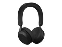 Jabra Evolve2 75 - Headset - på örat - Bluetooth - trådlös - aktiv brusradering - USB-A - ljudisolerande - svart - med laddningsställ - Optimerad för UC 27599-989-989