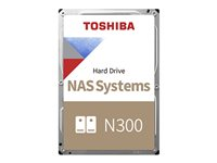 Toshiba N300 NAS - Hårddisk - 16 TB - inbyggd - 3.5" - SATA 6Gb/s - 7200 rpm - buffert: 512 MB HDWG31GUZSVA