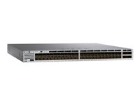 Cisco Catalyst 3850-48XS-F-E - Switch - L3 - Administrerad - 48 x 1 Gigabit / 10 Gigabit SFP+ + 4 x 40 Gigabit QSFP+ (upplänk) - främre till bakre luftflöde - skrivbordsmodell, rackmonterbar WS-C3850-48XS-F-E