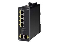 Cisco Industrial Ethernet 1000 Series - Switch - Administrerad - 4 x 10/100/1000 (PoE+) + 2 x 1000Base-X SFP (upplänk) - DIN-skenmonterbar - PoE+ - likström IE-1000-4P2S-LM