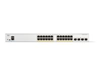 Cisco Catalyst 1300-24P-4X - Switch - L3 - Administrerad - 24 x 10/100/1000 (PoE+) + 4 x 10 Gigabit SFP+ - rackmonterbar - PoE+ (195 W) C1300-24P-4X