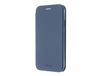 Insmat Exclusive Folio Case - Vikbart fodral för mobiltelefon - polyuretan, termoplastisk polyuretan (TPU), kartong+papper - electric blue - för Apple iPhone 14 Plus 650-3110
