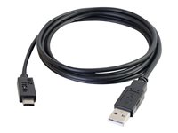 C2G 3m USB 2.0 USB Type C to USB A Cable M/M - USB C Cable Black - USB-kabel - USB (hane) till 24 pin USB-C (hane) - USB 2.0 - 3 m - formpressad - svart 88872