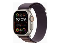 Apple Watch Ultra 2 - 49 mm - titan - smart klocka med Alpine Loop - textil - indigo - bandstorlek: L - 64 GB - Wi-Fi, LTE, UWB, Bluetooth - 4G - 61.4 g MREW3KS/A