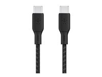 Belkin BoostCharge - USB-kabel - 24 pin USB-C (hane) till 24 pin USB-C (hane) - 3 m - svart CAB014BT3MBK