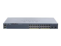 Cisco Catalyst 2960X-24TD-L - Switch - Administrerad - 24 x 10/100/1000 + 2 x SFP+ - skrivbordsmodell, rackmonterbar WS-C2960X-24TD-L
