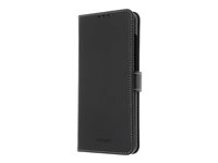 Insmat Exclusive Flip Case - Vikbart fodral för mobiltelefon - läder - svart - för Nokia 6.2, 7.2 650-2811