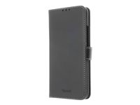 Insmat Exclusive Flip Case - Vikbart fodral för mobiltelefon - papper, polyuretan, kartong, läder, polykarbonat, folie - svart - för Huawei nova 5T 650-2826