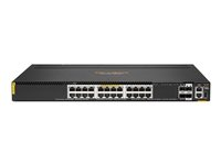 HPE Aruba 6300M 24-port SFP+ and 4-port SFP56 Switch - Switch - L3 - Administrerad - 24 x 100/1000/2.5G/5G/10GBase-T (4PPoE) + 2 x 10 Gigabit / 25 Gigabit / 50 Gigabit SFP56 (uplink / stacking) + 2 x 10 Gigabit / 25 Gigabit SFP56 - rackmonterbar - 4PPoE R8S89A