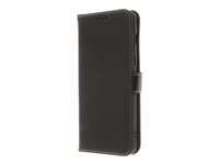 Insmat Exclusive Flip Case - Vikbart fodral för mobiltelefon - läder, termoplastisk polyuretan (TPU) - svart - för OnePlus Nord 2 5G 650-2985