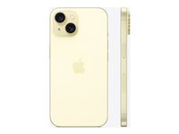 Apple iPhone 15 - 5G smartphone - dual-SIM / Internal Memory 512 GB - OLED-skärm - 6.1" - 2556 x 1179 pixlar - 2 bakre kameror 48 MP, 12 MP - front camera 12 MP - gul MTPF3QN/A